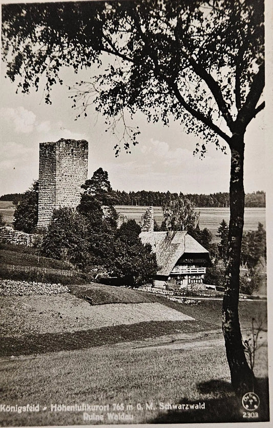 RPPC Konigsfeld Hohenlufkurort 1940s Germany Schwarzwald Turm Ruins Black Forest - Vintage Internati