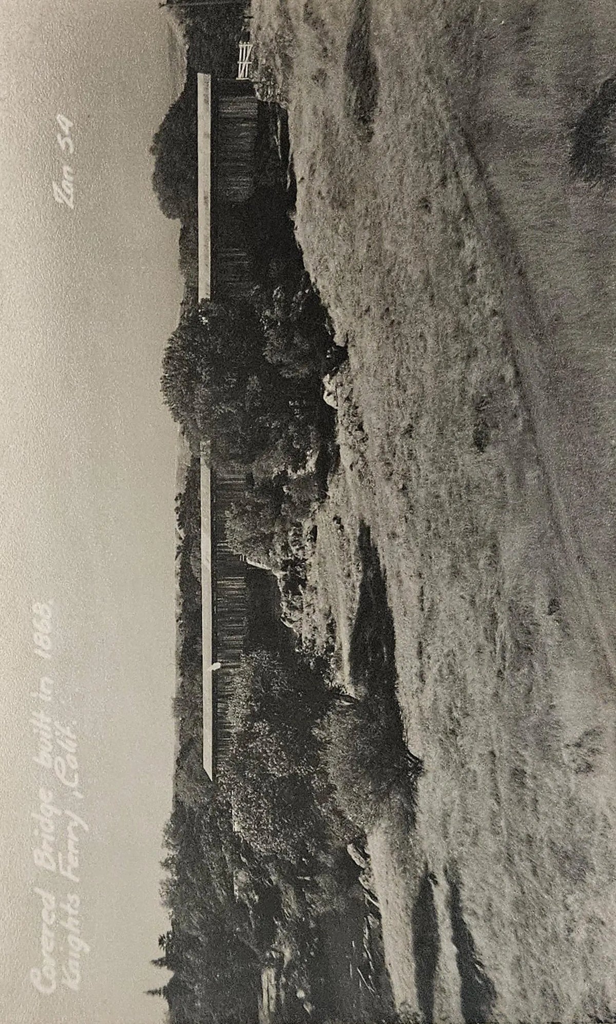 RPPC - Covered Bridge from 1868 - Knight's Ferry, California - Vintage covered bridge Postcard
