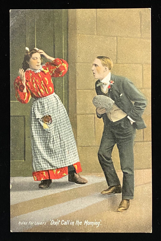 Rules for Lovers 'Don't Call in the Morning.' - Vintage Postcard