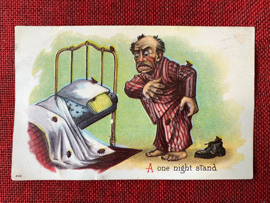 A One Night Stand Embossed Vintage Postcard Early 1900s