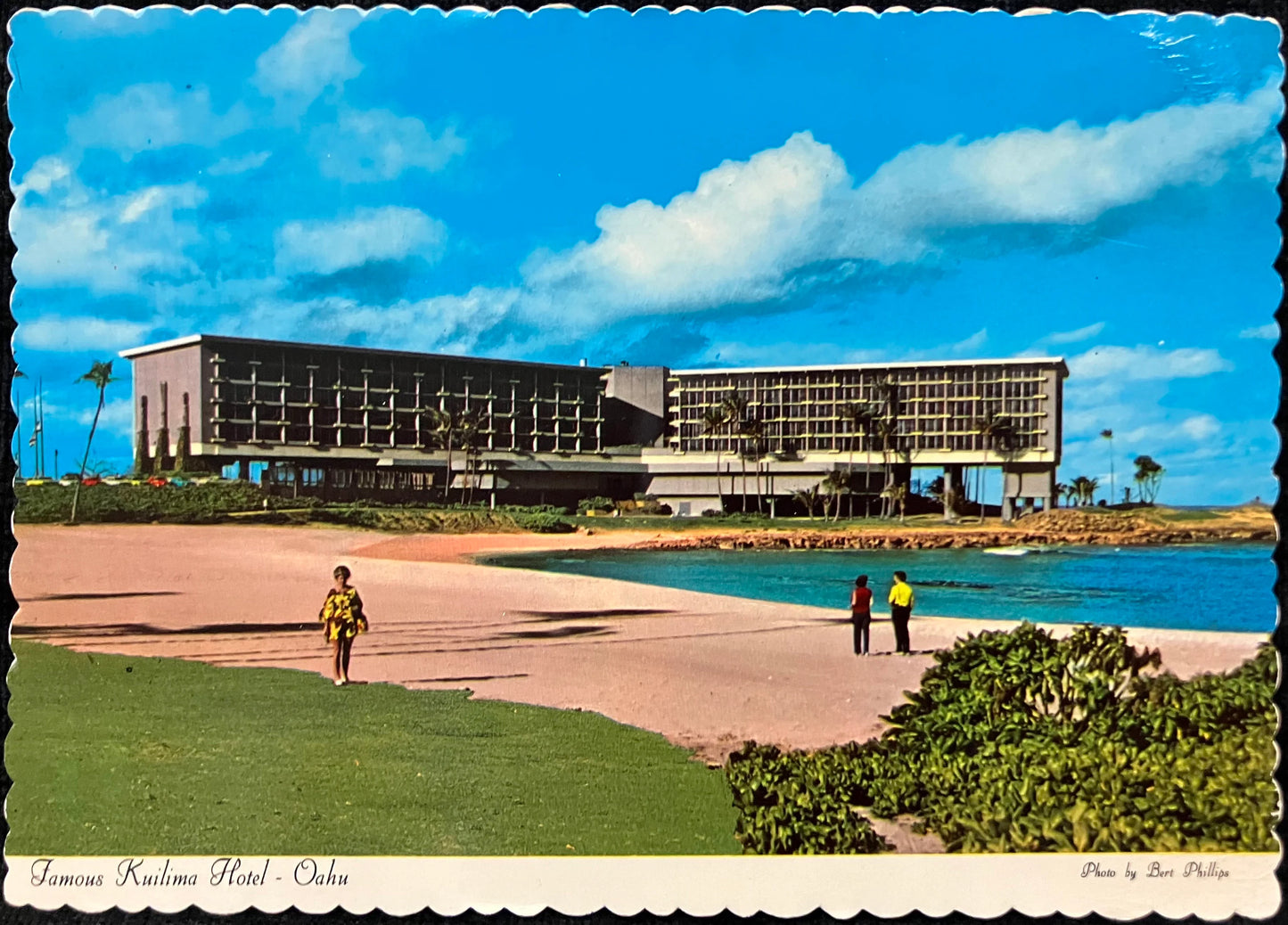 Famous Kilimanjaro Hotel - Oahu, Hawaii - Photo by Bert Phillips - Vintage Deckle-edge Postcard