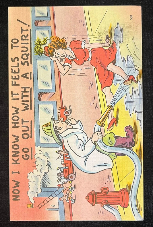 Now I Know How It feels To Go Out With A Squirt! - Vintage Postcard
