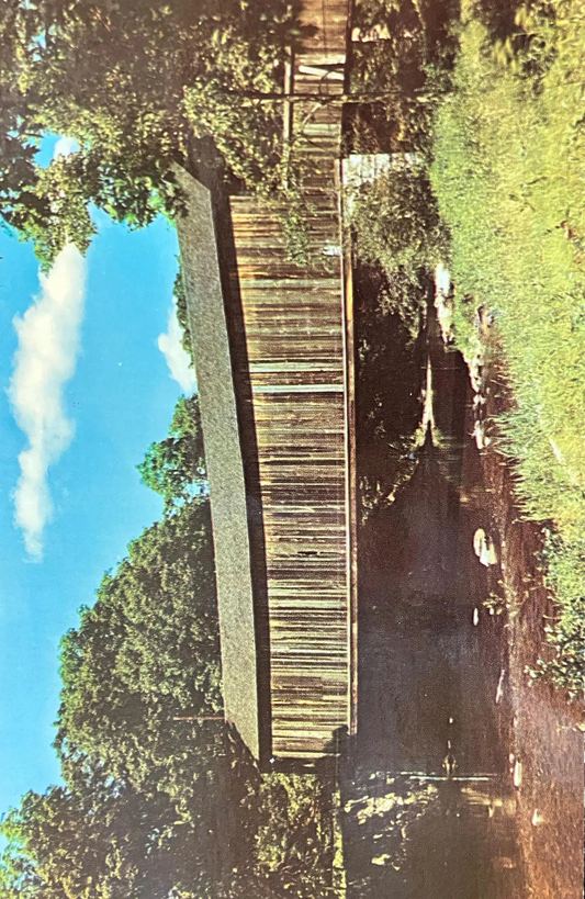 Covered Bridge on the Salmon River, Connecticut - Photo by Ray Mainwaring - Vintage Covered Bridge Postcard