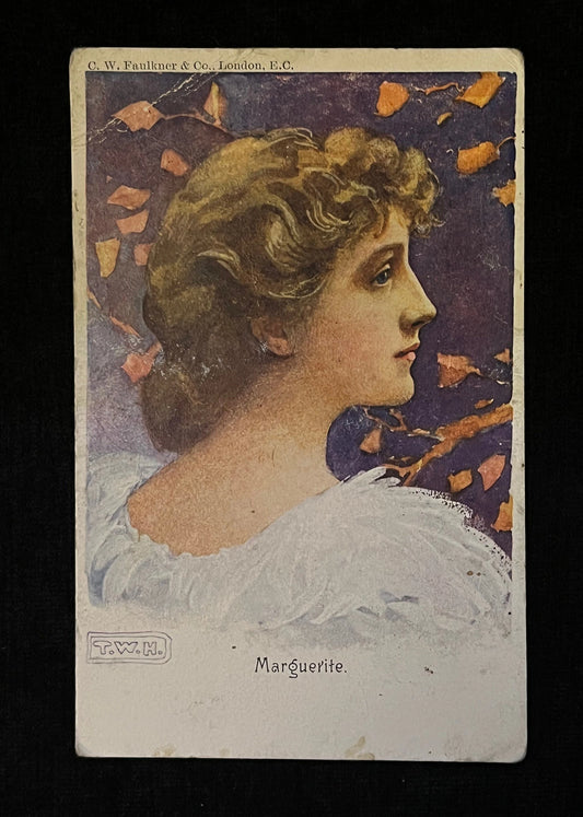 Marguerite - Vintage Postcard - Beautiful Woman