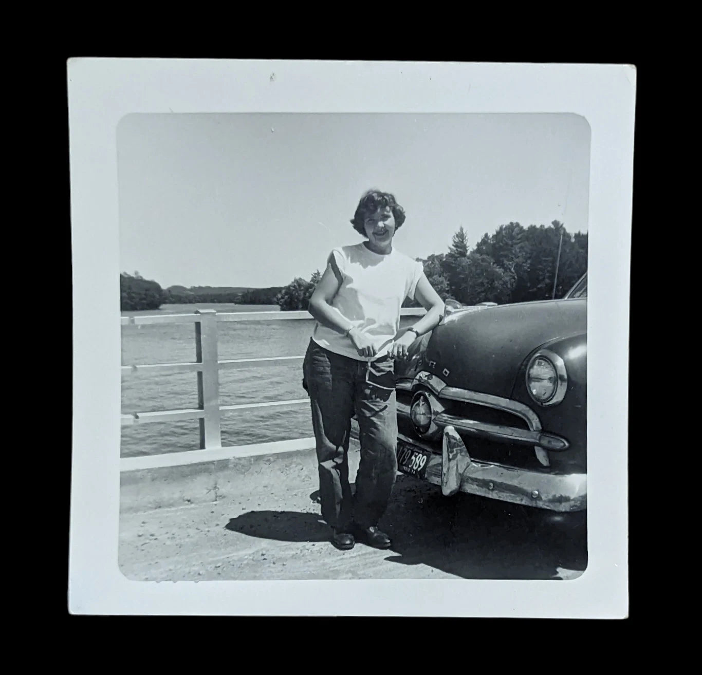 Black And White Photo Series of a Woman and a 1949 Ford - She loved the Ford the Man and the Farm - 4 sold as a set