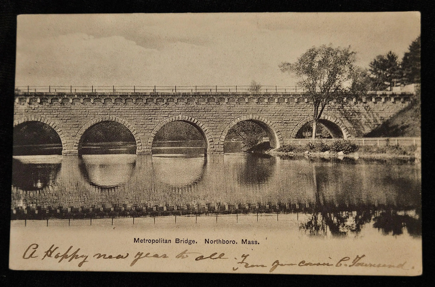 Metropolitan Bridge Northboro, Massachusetts Photo - Vintage pre 1906Postcard