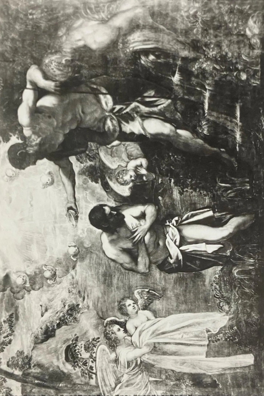 Baptism of Christ - Vintage Black and White Postcard