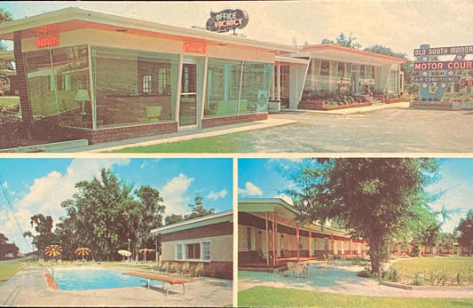 Old South Manor Motor Court & Restaurant, Savannah, Ga. - Vintage Postcard