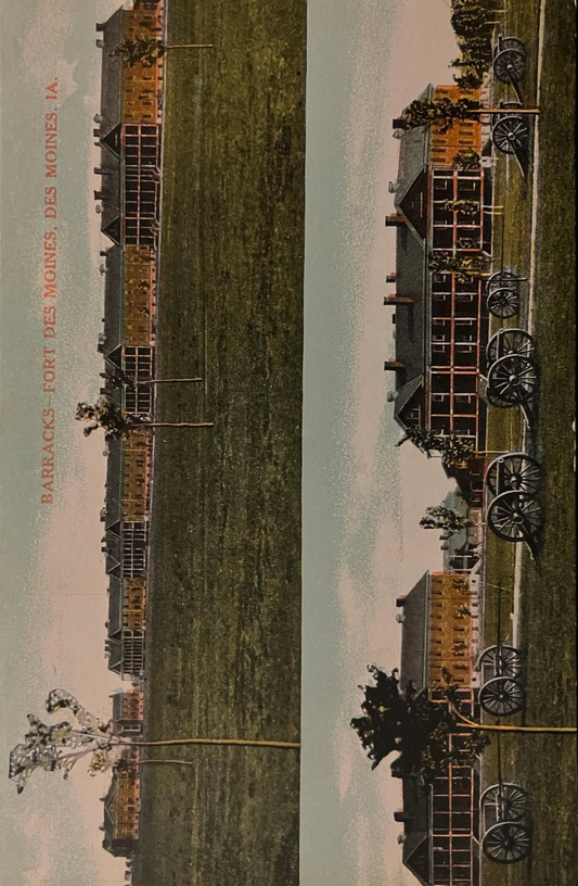 Barracks - Fort Des Moines - Des Moines, Iowa - Vintage Army Postcard