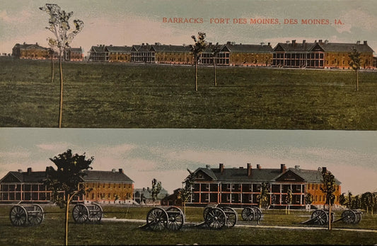 Barracks - Fort Des Moines - Des Moines, Iowa - Vintage Army Postcard