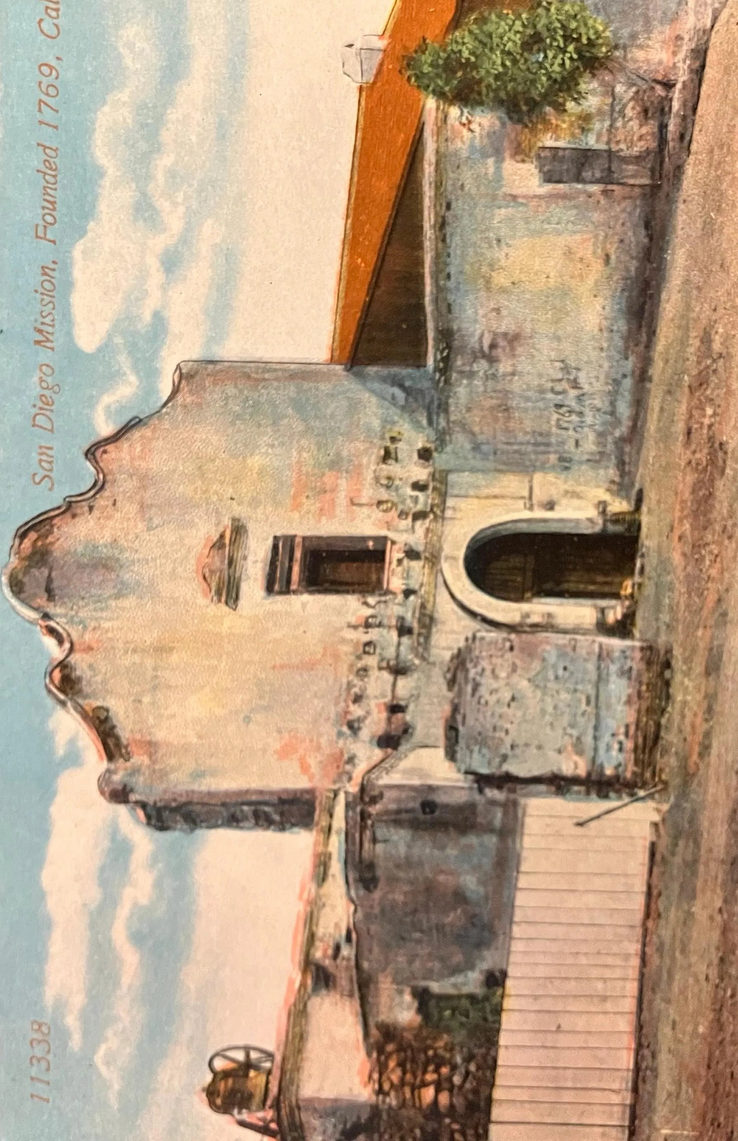 San Diego Mission, Founded 1769, California - Vintage Mission Postcard