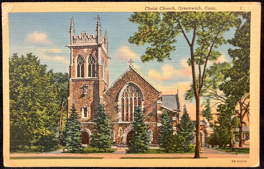 Christ Church - Greenwich, Connecticut - Vintage Church Postcard