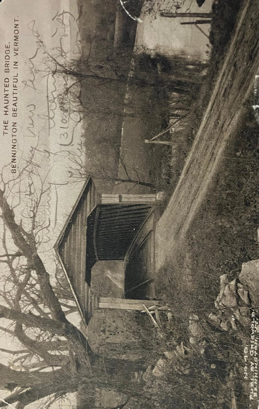 The Haunted Bridge, Bennington, Beautiful in Vermont - Vintage Postcard