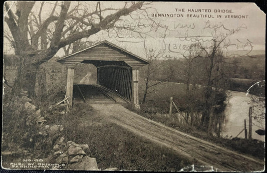 The Haunted Bridge, Bennington, Beautiful in Vermont - Vintage Postcard