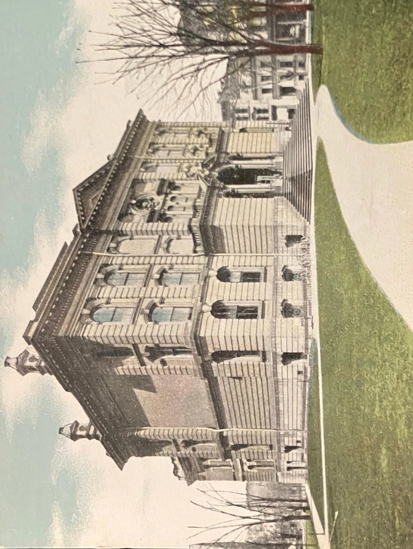 Public Library, Detroit, Michigan - Manufactured by Curt Teich & Co.- Vintage Postcard