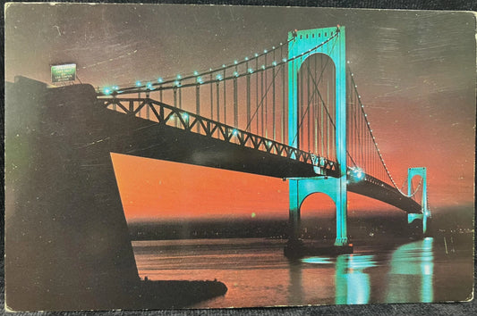 Bronx-Whitestone Bridge - New York - Vintage 1970s Bronx Bridge Postcard