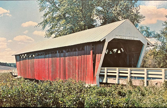 Imes Bridge - Iowa - Ektachrome: Clee R. Crawford - Vintage Covered Bridge Postcard