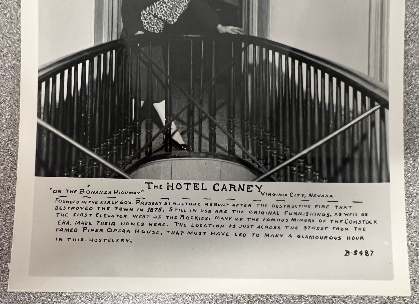 RPPC The Hotel Carney, Virginia, Nevada - Vintage Offset Printd Photo Postcard