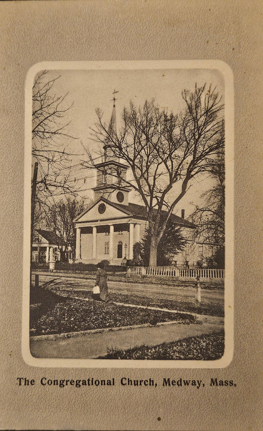 Congregational Church Medway, Massachusetts  - Vintage  Chruch Postcard