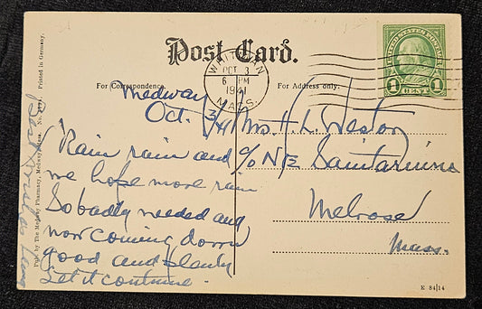 Congregational Church Medway, Massachusetts  - Vintage  Chruch Postcard