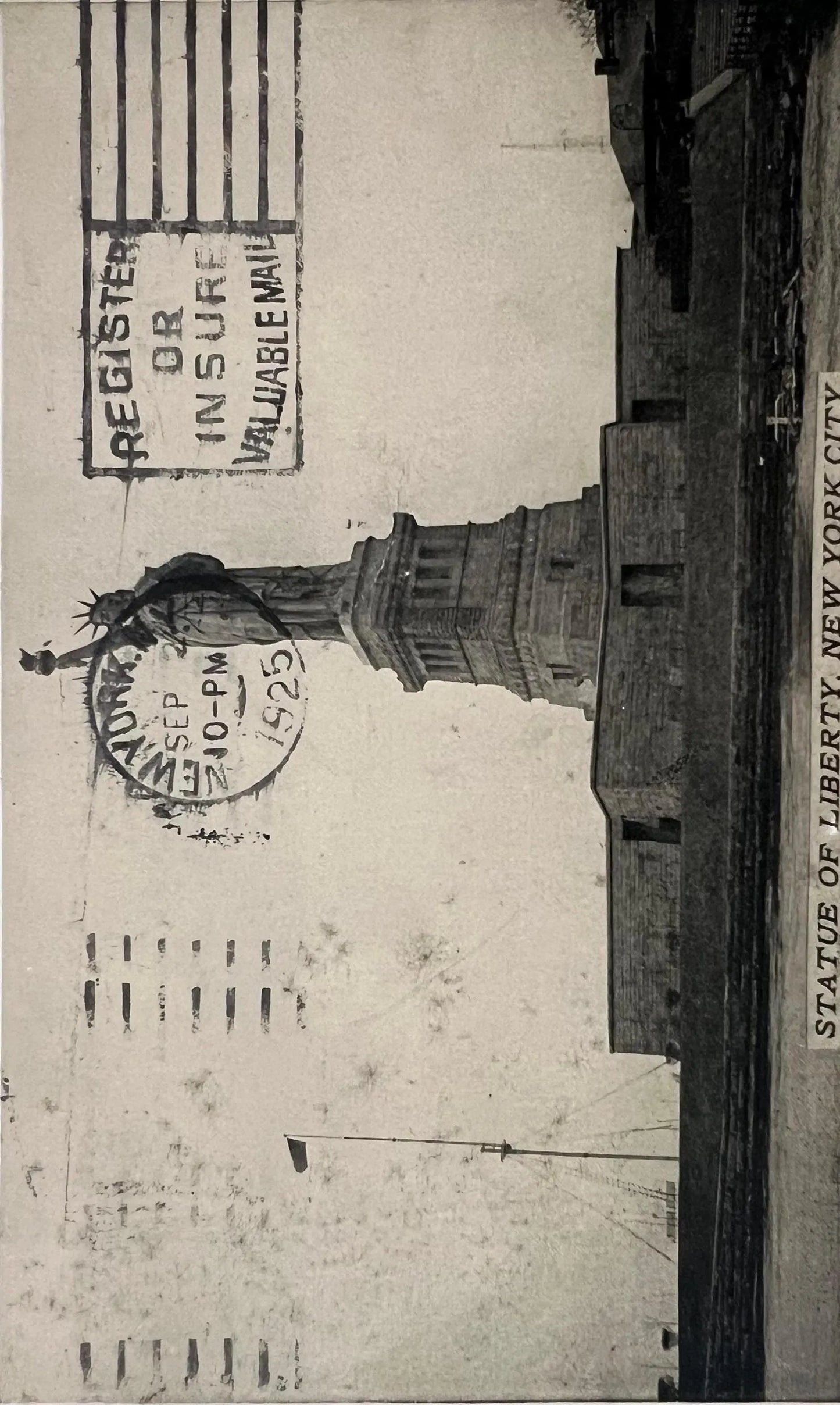 RPPC Statue of Liberty, New York City - Vintage Offset Printed Real Photo Postcard