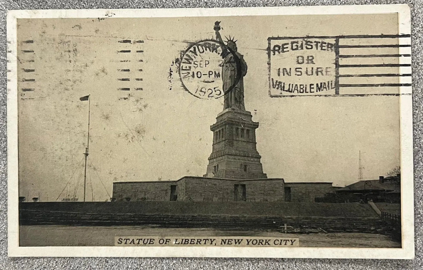 RPPC Statue of Liberty, New York City - Vintage Offset Printed Real Photo Postcard
