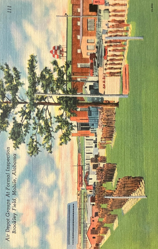 Air Depot Groups at Formal Inspection Brooklyn Field, Mobile, Alabama - Vintage Postcard