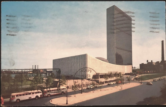1960's New York City United Nations National Building Vintage Postcard