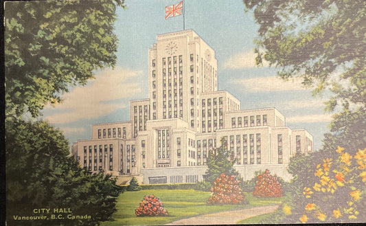 City Hall Vancouver, British Columbia, Canada - Vintage Postcard