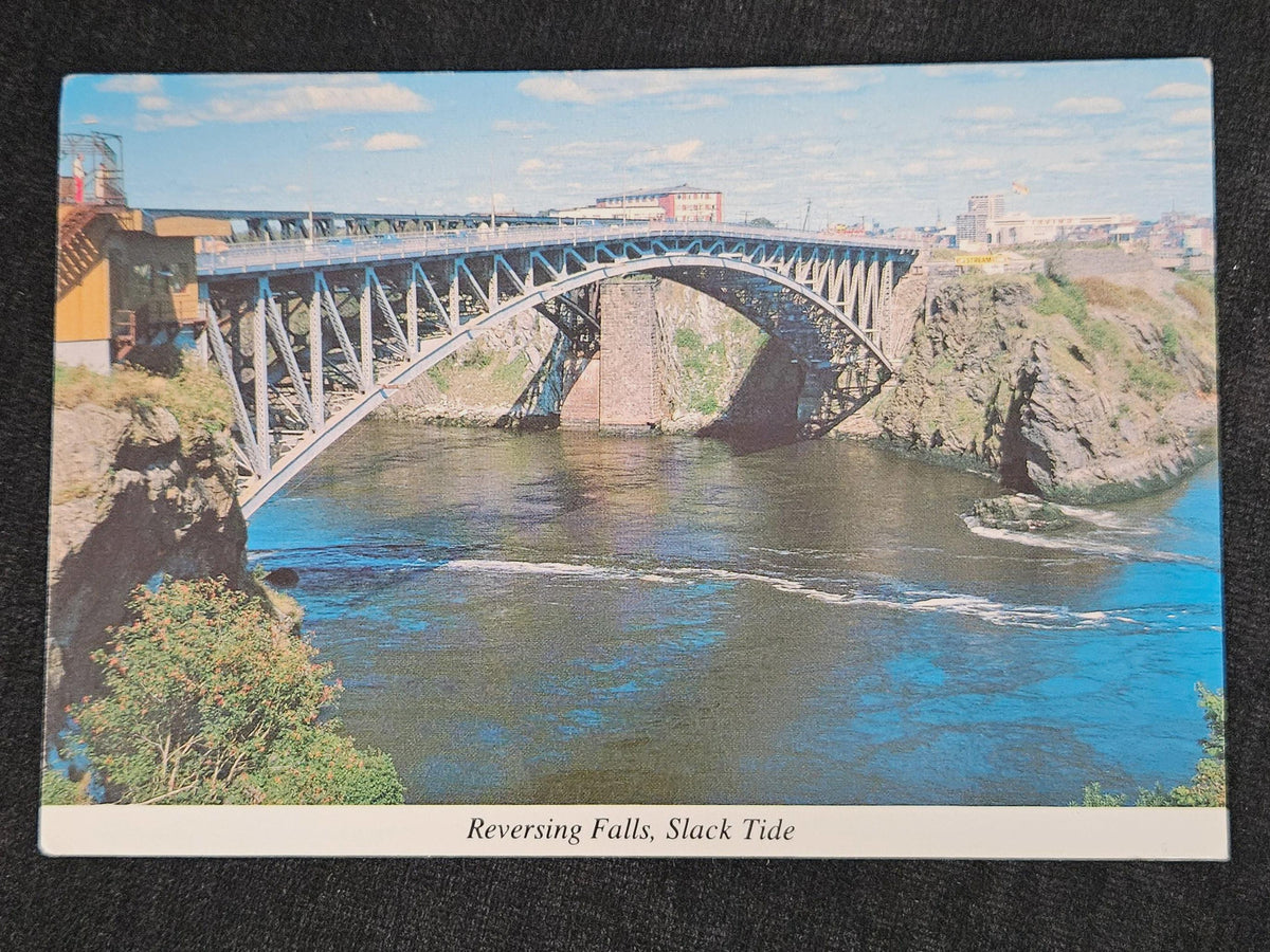 PR? $4-$10 & Description - Reversing Falls Slack Tide Saint John New Brunswick Canada Post Card
