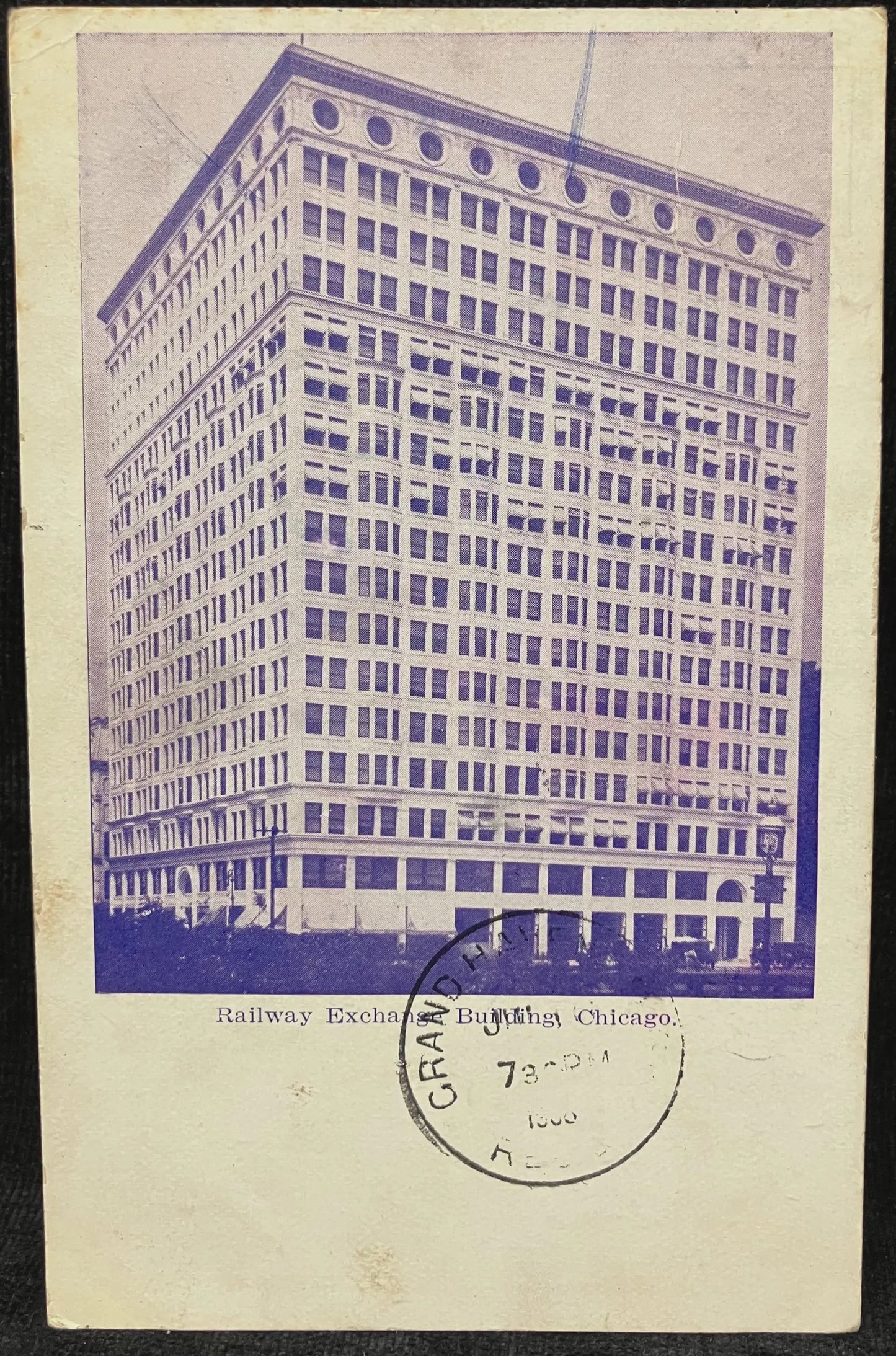 Railway Exchange Building, Chicago. - Vintage Postcard