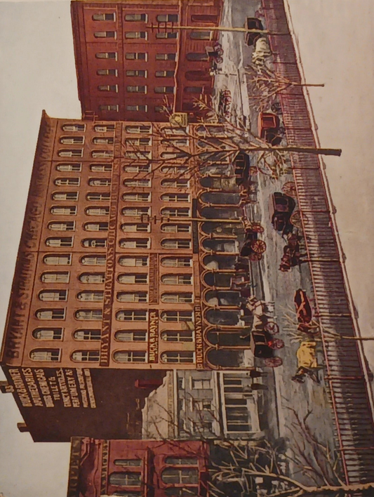 Clark St. Opposite Court House in 1860, Chicago, Ilinois -  Vintage Postcard