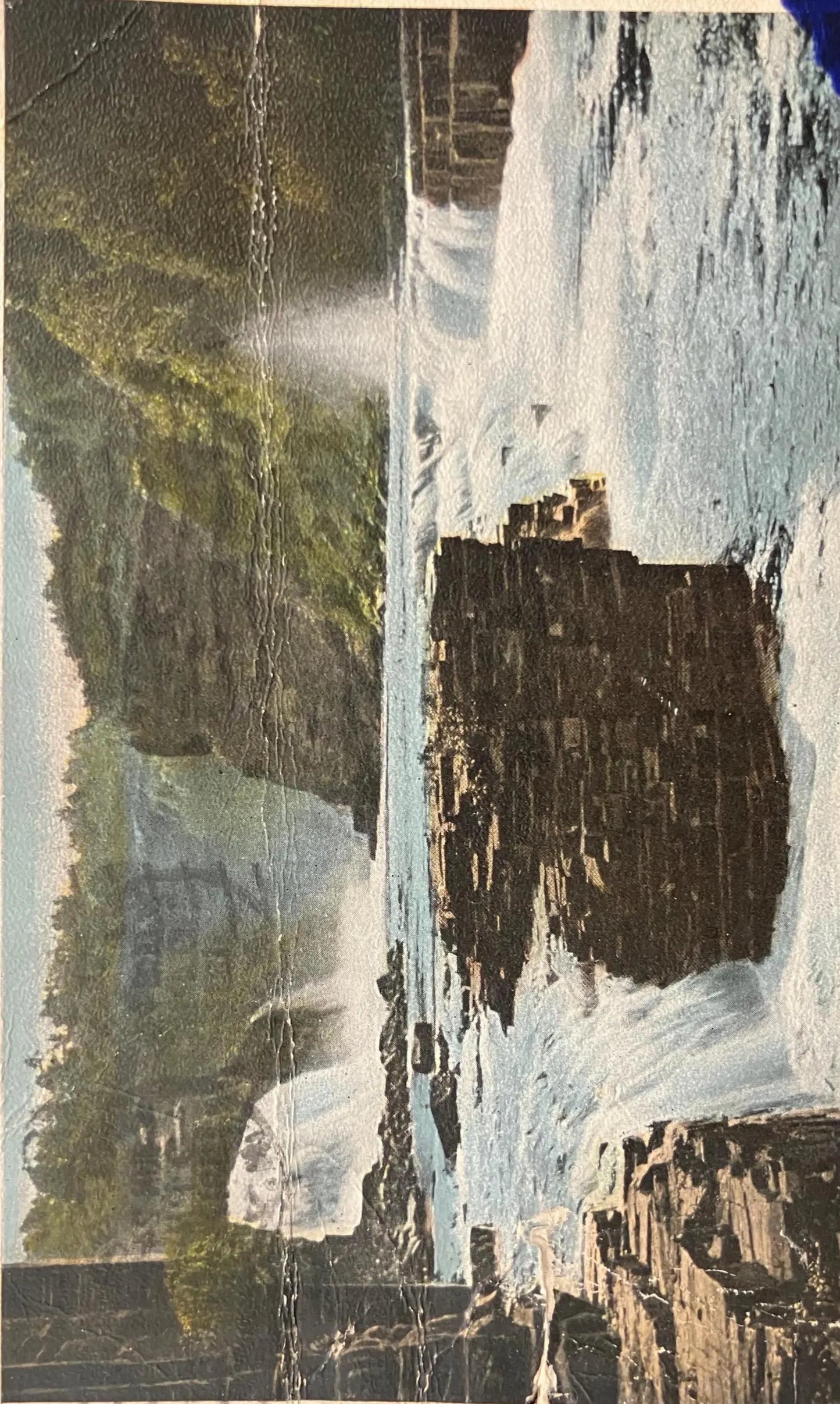 Rainbow and Horse Show Falls, Ausable Chasm, New York - Vintage Waterfall Postcard