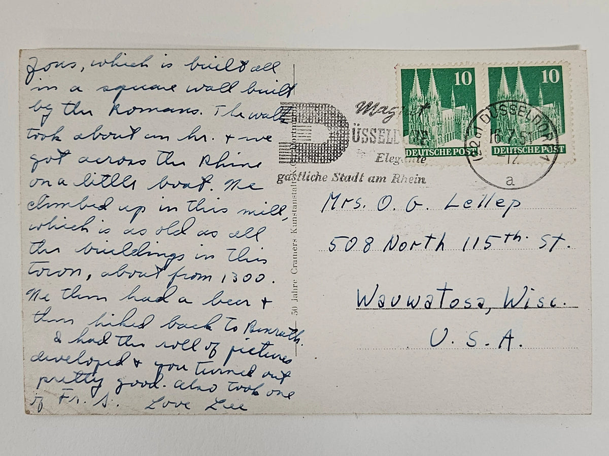 [price] 1951 Photo Postcard - Historic Medieval Mill in Germany - Vintage International Postcard