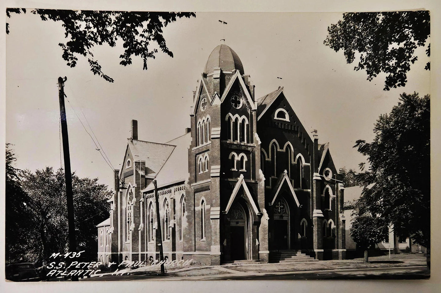 RPPC Atlantic, Iowa, Peter And Paul Catholic Church - Vintage Church Postcard