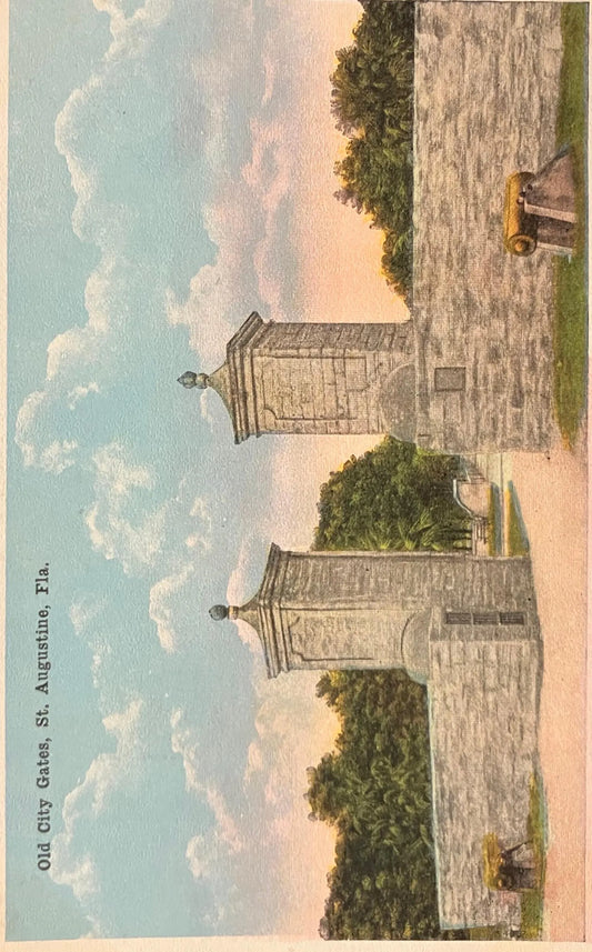 Old City Gates, St. Augustine, Florida - Vintage Park Postcard