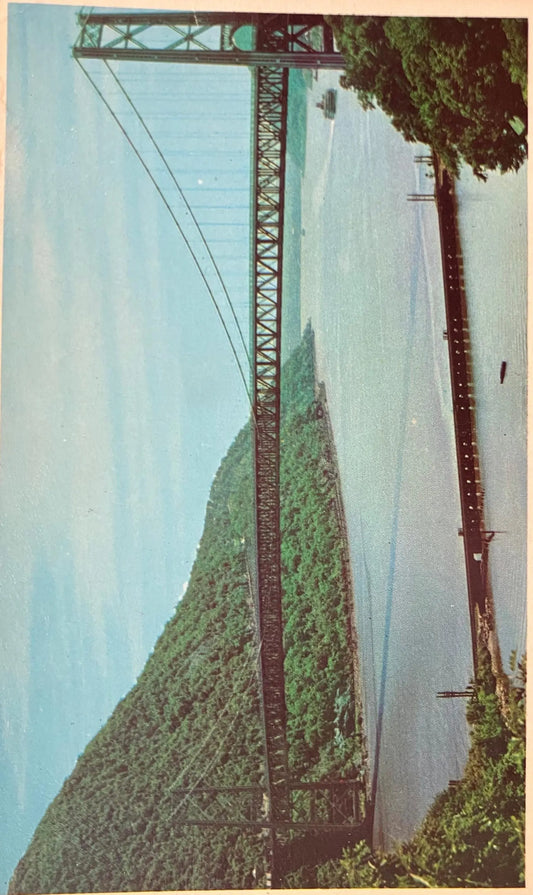 Bear Mountain Hudson River Bridge - Vintage Bridge Postcard - 2,257 ft Long with 18" diameter Cables
