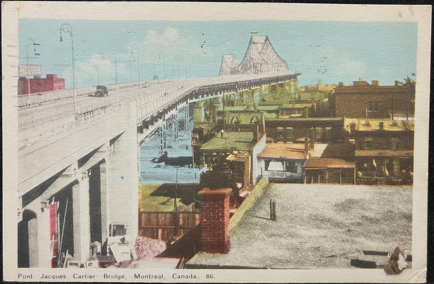 Pont Jacques Cartier - Bridge, Montreal, Canada - Vintage Postcard