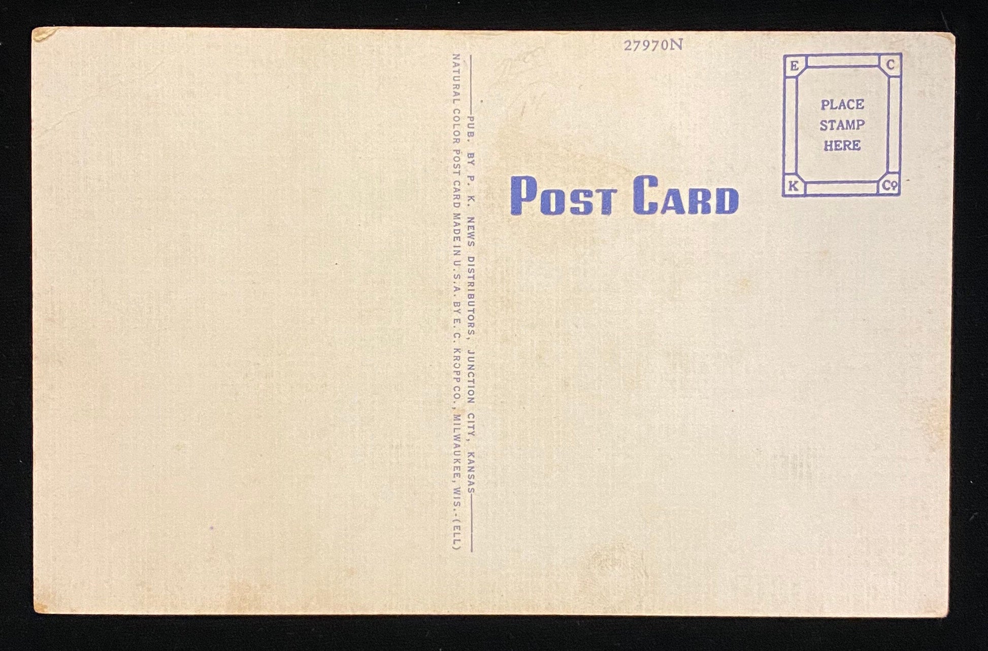 Administration Building - Fort Riley, Kansas - 1940s Linen Postcard