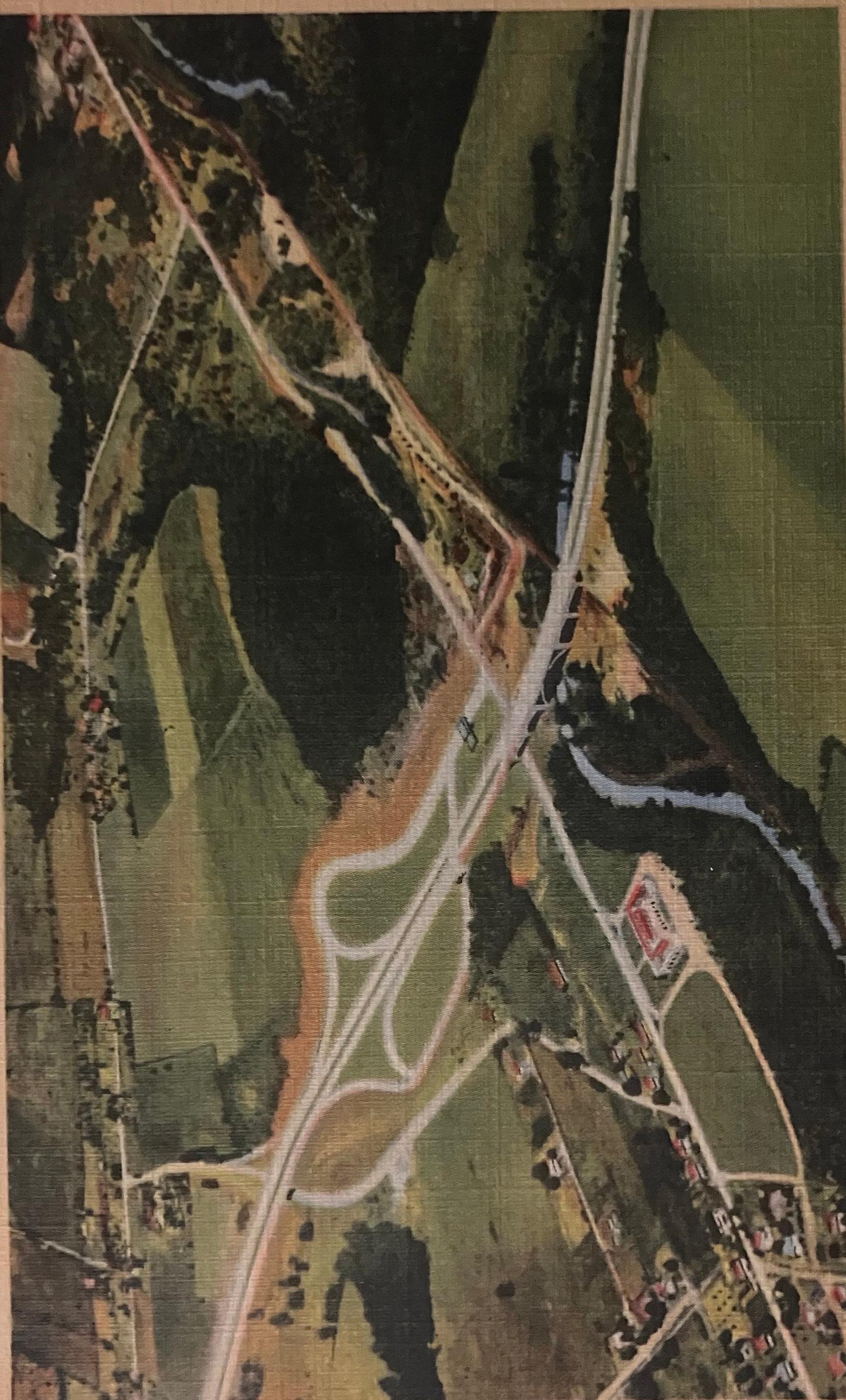Aerial View of New Stanton Viaduct and Traffic Interchange, Pennsylvania, Turnpike - C Misnkey Bros,