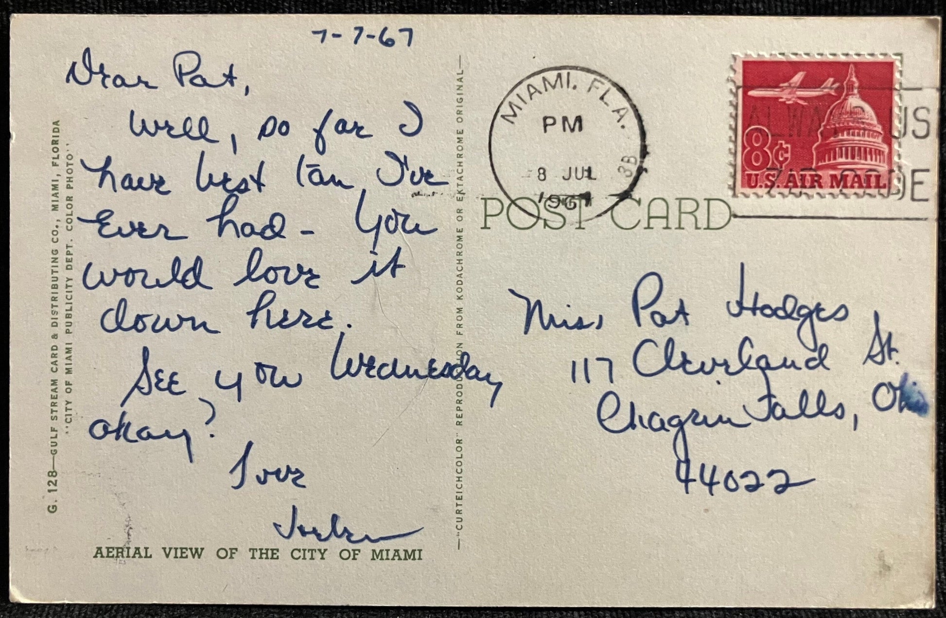 Aerial View of the City of Miami, Florida - Vintage Postcard