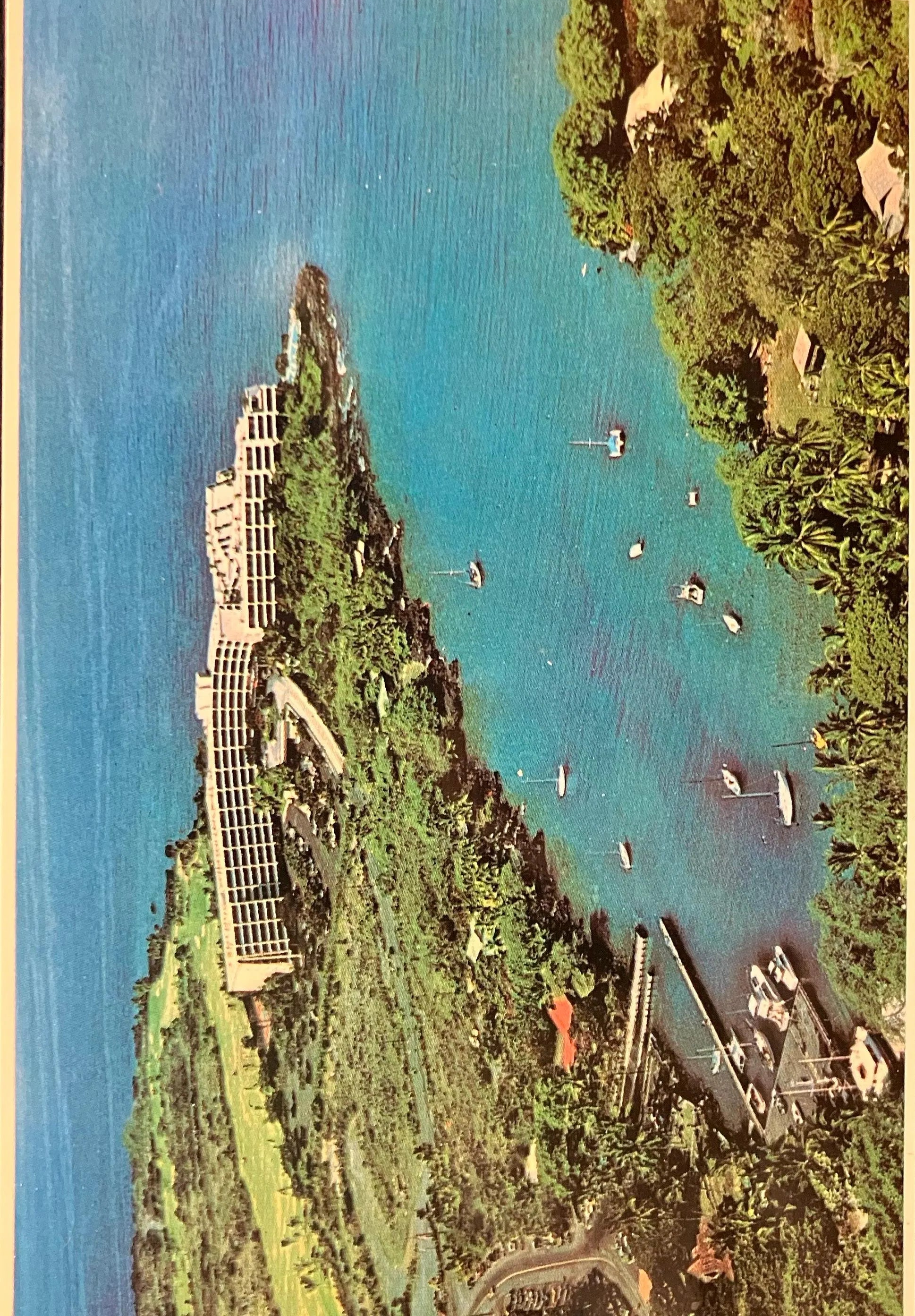 Aerial View of the Kona Surf on Hawaii - Vintage Hawaii Postcard