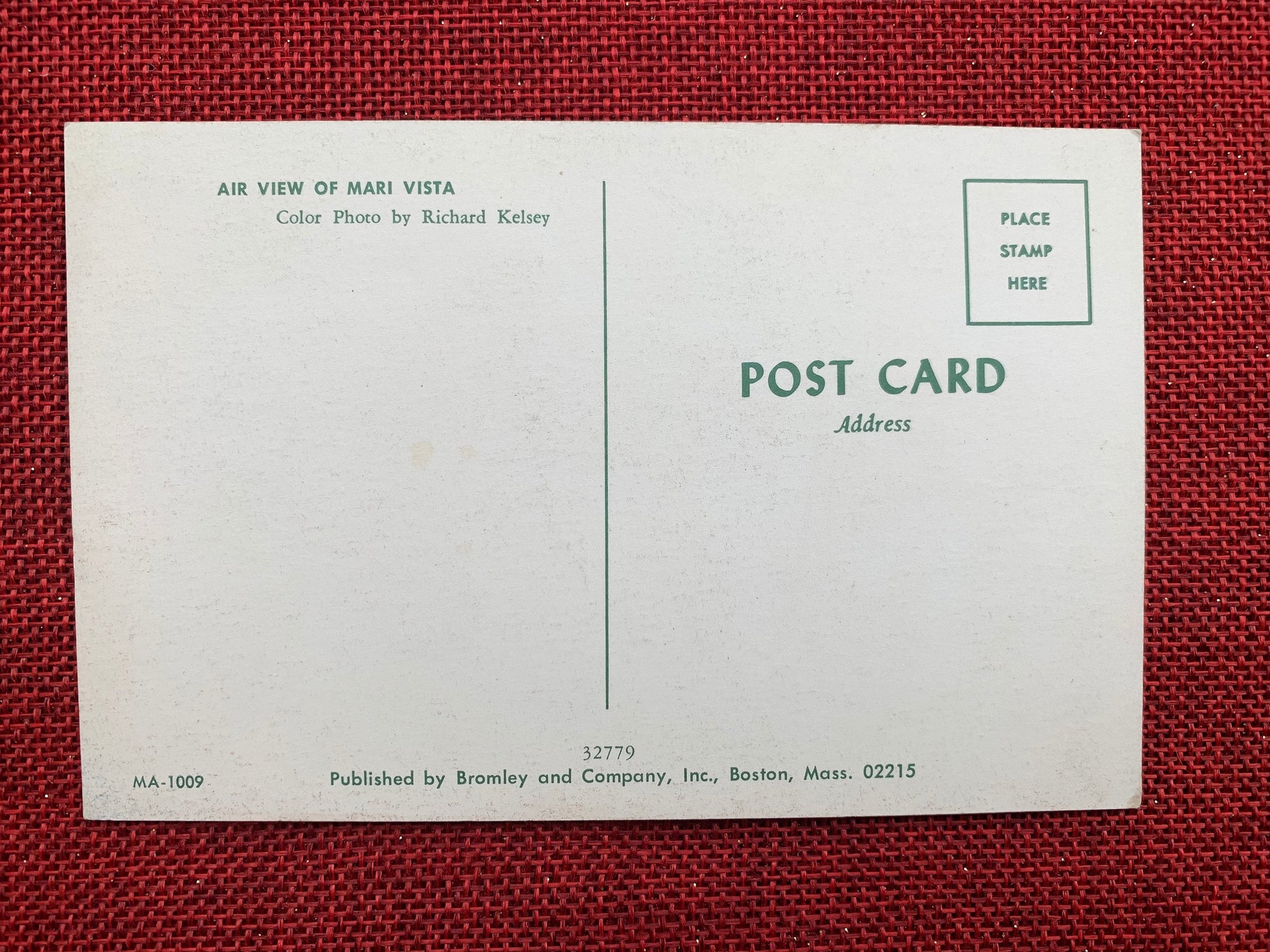 This postcard features an aerial image of Mari Vista in Massachusetts.