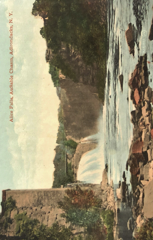 Alice Falls, AuSable Chasm, Adirondacks, New York - Vintage Postcard