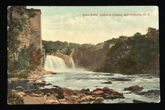Alice Falls, AuSable Chasm, Adirondacks, New York - Vintage Postcard