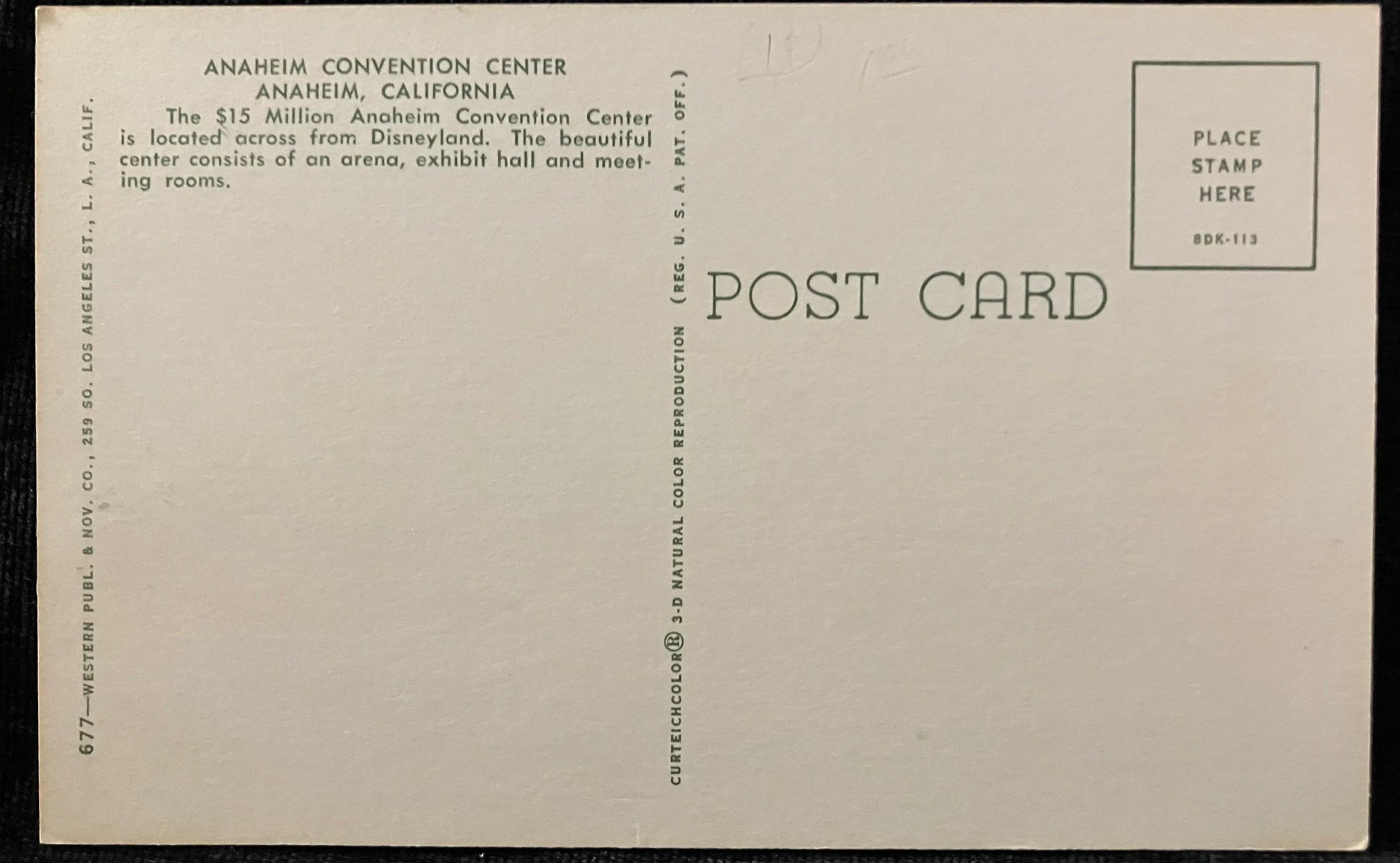 Anaheim Convention Center in Anaheim, California - Vintage Postcard