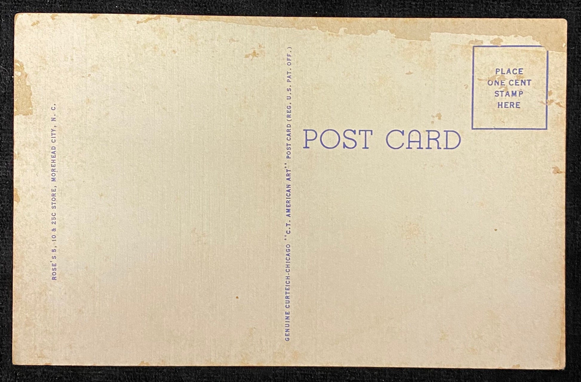 Front: Arendell Street, Looking East, Morehead City, N.C. Back: Blank Condition: Fair condition. The