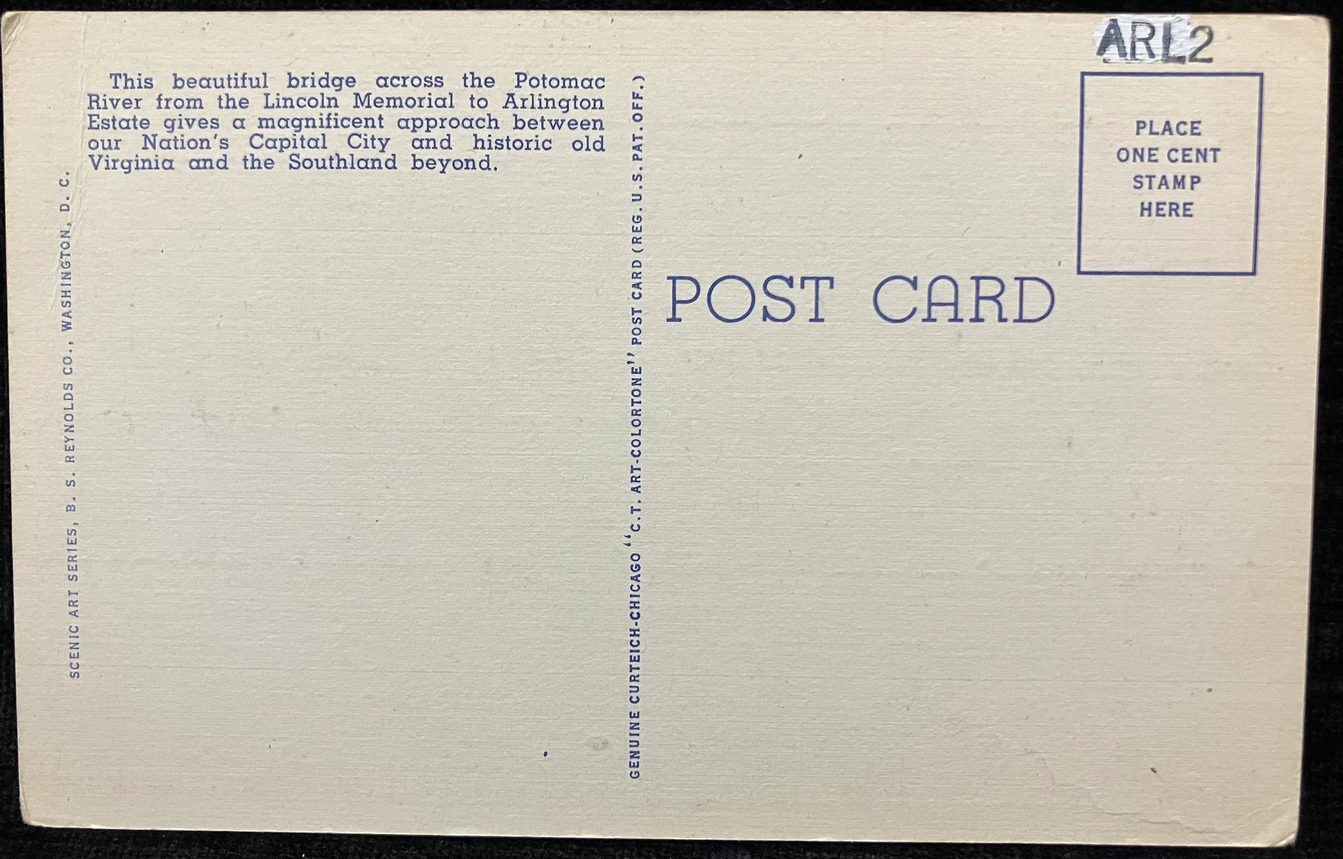 Arlington Memorial Bridge, Lincoln Memorial and Washington Monument, Washington D. C. -  Vintage Bri
