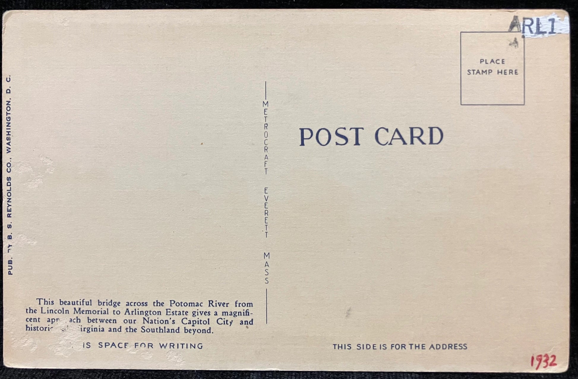 Arlington Memorial Bridge, Lincoln Memorial and Washington Monument, Washington D. C. -  Vintage Bri