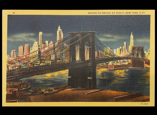 Brooklyn Bridge at Night - New York City - Digital Print Download